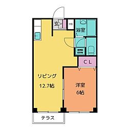 エルディム鈴鷺B 1LDKの間取図画像