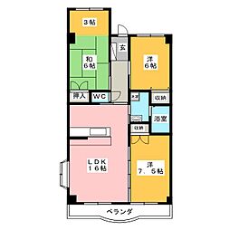 カンパーニュ21 3LDKの間取図画像
