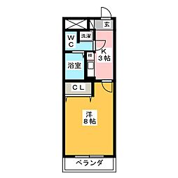 グランドール一宮 1Kの間取図画像