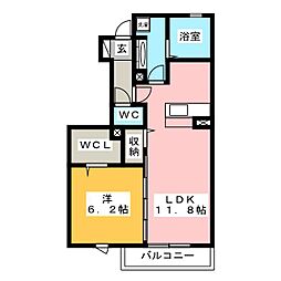 オレンジガーデンA 1LDKの間取図画像