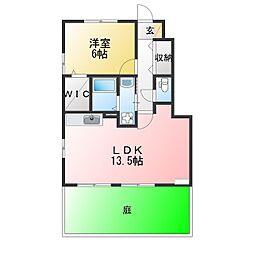 グランモア新豊B 1LDKの間取図画像