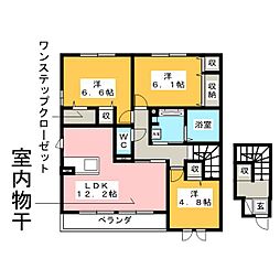 ボヌールC 3LDKの間取図画像