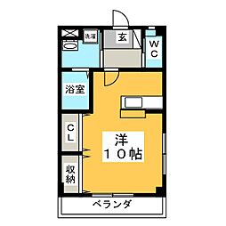 ローテローザ ワンルームの間取図画像