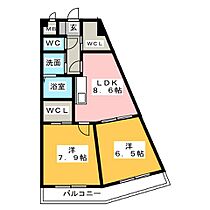 ベルヴュー小坂  ｜ 愛知県豊田市小坂町５丁目（賃貸マンション2LDK・1階・54.38㎡） その2