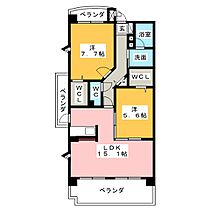 ベル　セードル　Ｗ  ｜ 愛知県豊田市新町３丁目（賃貸マンション2LDK・2階・65.40㎡） その2