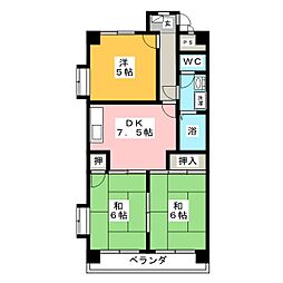マンション渋谷2 3DKの間取図画像