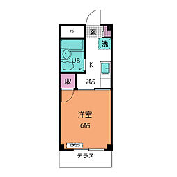 メゾン小坂A 1Kの間取図画像