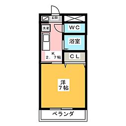 unsビル 1Kの間取図画像