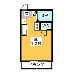 長谷川ビル ワンルームの間取図画像