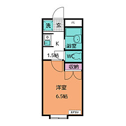 グリーンハイツスズキA 1Kの間取図画像