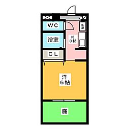 メゾンドクレア 1Kの間取図画像