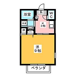 ネスト広久手 1Kの間取図画像