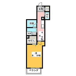 アトリエール昭和町 1Kの間取図画像