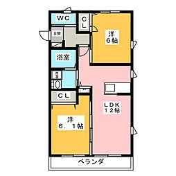 Casaamplissimo 2LDKの間取図画像