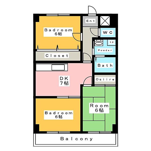 レビュー横山 ｜愛知県安城市横山町下毛賀知(賃貸マンション3DK・4階・59.15㎡)の写真 その2