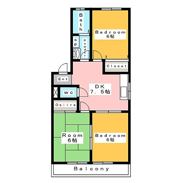 ＣｏＣｏ金蔵　Ｃ ｜愛知県安城市古井町大久後(賃貸マンション3DK・1階・56.00㎡)の写真 その2