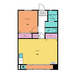 ウェルロックビル 1LDKの間取図画像