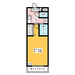A・City姫小川 1Kの間取図画像