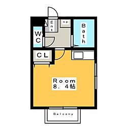 プティマリエ ワンルームの間取図画像