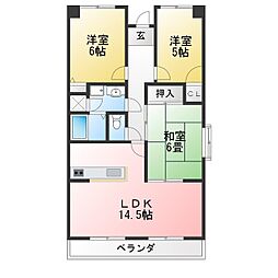グランドール 3LDKの間取図画像