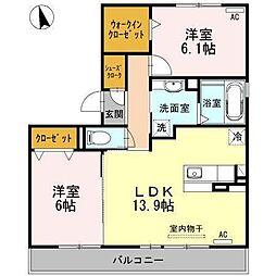 サクセス5 2LDKの間取図画像