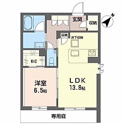 ハレレア 1LDKの間取図画像