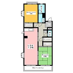 サンロイヤル 2LDKの間取図画像