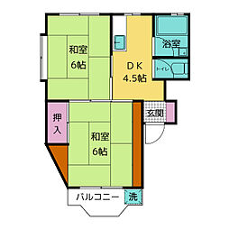 マンション操 2DKの間取図画像