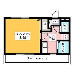 ラ・ヴェールマンション 1Kの間取図画像