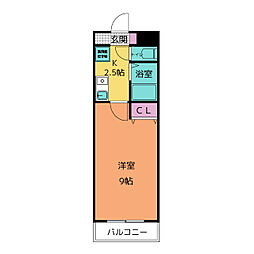 A・City東栄 1Kの間取図画像