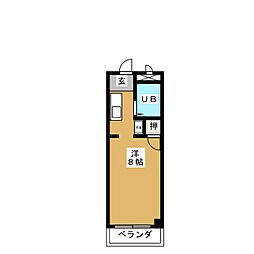 祥福マンション和泉 ワンルームの間取図画像