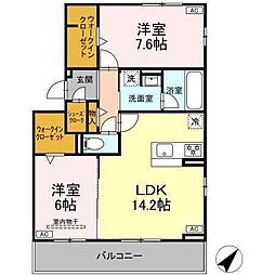 安城市小川町金政アパート 2LDKの間取図画像