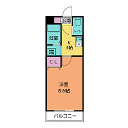 A・City大東町 1Kの間取図画像
