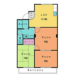 メゾンペア 3LDKの間取図画像