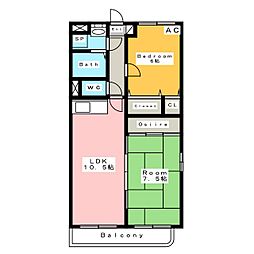 エピーメロン 2LDKの間取図画像