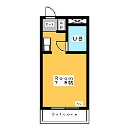 祥福マンション宮前 ワンルームの間取図画像