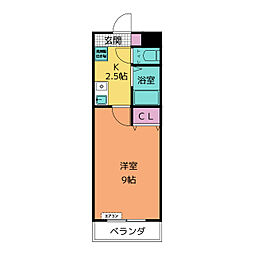 A・City東栄 1Kの間取図画像