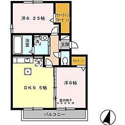 エフ 2DKの間取図画像