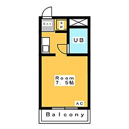 祥福マンション宮前 ワンルームの間取図画像