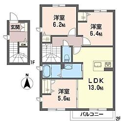 セレニティ2 3LDKの間取図画像