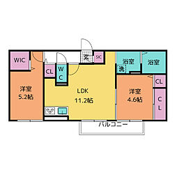 ティアレ 2LDKの間取図画像