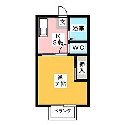 ハイツあい幸A棟 1Kの間取図画像