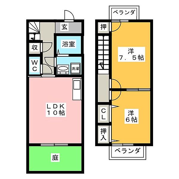 ベルテ斉東 ｜愛知県丹羽郡扶桑町大字斎藤字宮添(賃貸アパート2LDK・2階・59.62㎡)の写真 その2