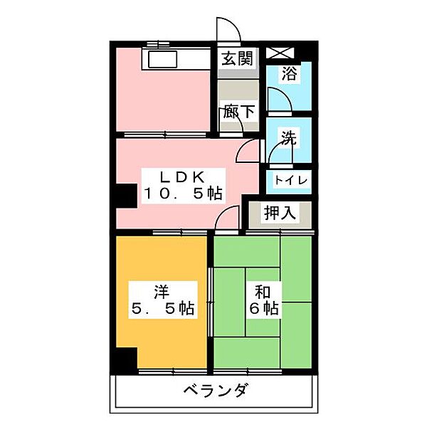 メリーモア高雄 ｜愛知県丹羽郡扶桑町大字高雄字薬師堂(賃貸マンション2LDK・2階・49.70㎡)の写真 その2