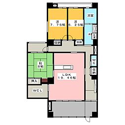 プラザイトウ 3SLDKの間取図画像