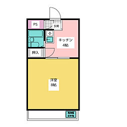 エクセル羽黒 1Kの間取図画像