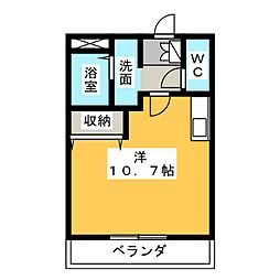 コーポ黒野 ワンルームの間取図画像