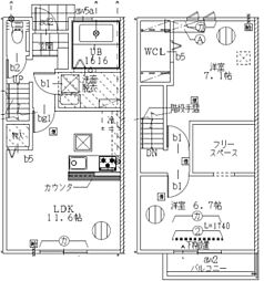 MAISONETTE LAND 上野 101 1階2LDKの間取り