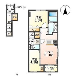 ファミール裏之門 2LDKの間取図画像