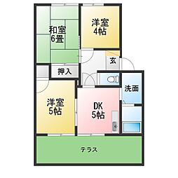 クレール金山D 3DKの間取図画像